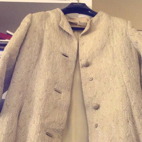 Brocade evening coat 1970s Bonwit Teller size 14-16 some spots - Picture 2 of 8